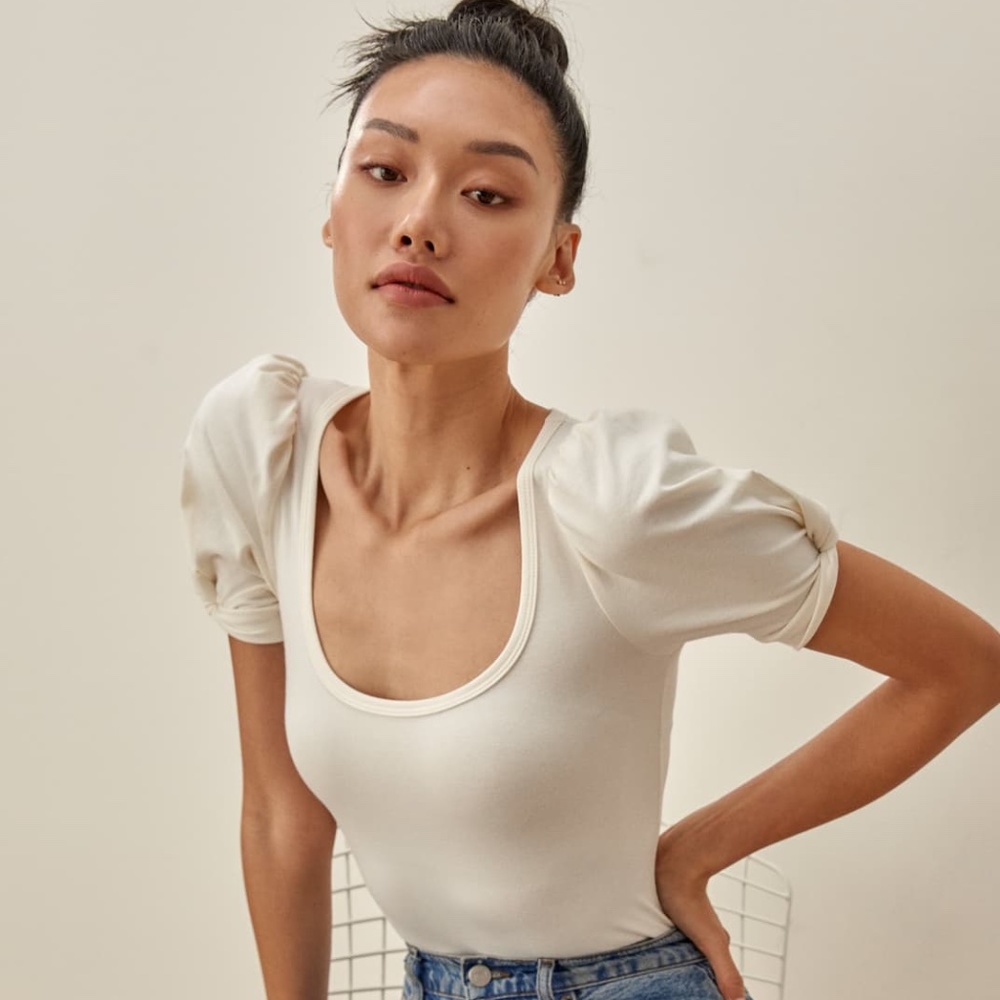 Reformation Frances Top in Ivory